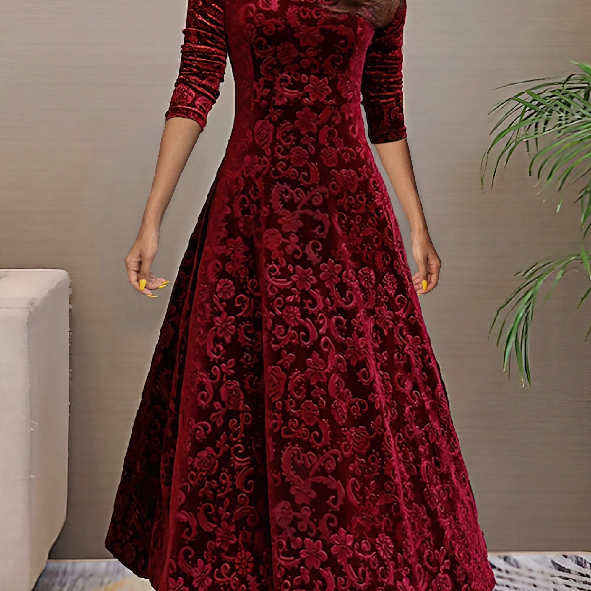 Denise | Fluwelen elegante jurk