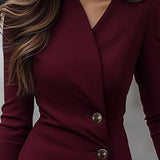 Eva | Bordeaurode Wrap-Stijl Midi Jurk