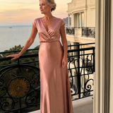 Samouse | Maxidress met Cap Sleeves en Wikkeltop