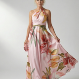 Amiel | Lichte Bloemen Maxi Jurk