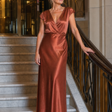 Samouse | Maxidress met Cap Sleeves en Wikkeltop