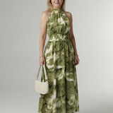 Sylin | Geplooide Halter Midi-jurk