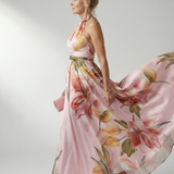 Amiel | Lichte Bloemen Maxi Jurk