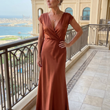 Samouse | Maxidress met Cap Sleeves en Wikkeltop