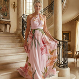 Amiel | Lichte Bloemen Maxi Jurk