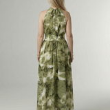 Sylin | Geplooide Halter Midi-jurk