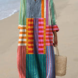 ELARA | MULTIKLEUR PATCHWORK MAXI JURK