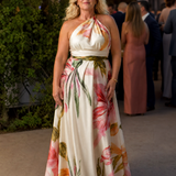 Amiel | Lichte Bloemen Maxi Jurk
