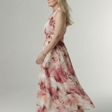 Sylin | Geplooide Halter Midi-jurk