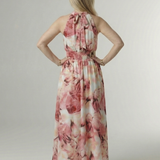Sylin | Geplooide Halter Midi-jurk