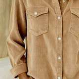 Modieuze Blouse met Revers en Knopen