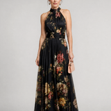 Sior | Bloemen Halter Nek Midi Jurk