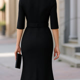 Kennedy | Zwarte Midi Jurk