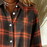 Shirt met Ruitpatroon en Ingesneden Kraag