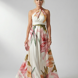 Amiel | Lichte Bloemen Maxi Jurk