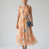 Elin | Zachte Halter Midi Jurk