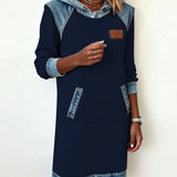 Hoodiejurk met contrasterende details