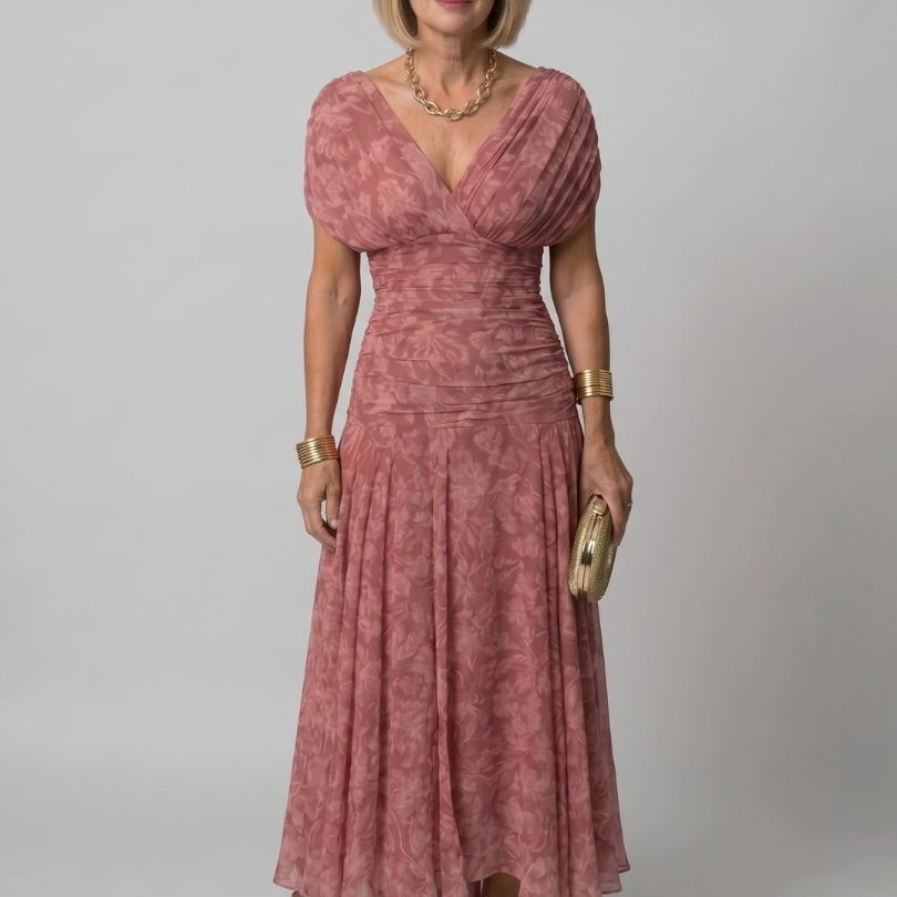 Calen | Off Shoulder Flow Midi Jurk