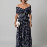 Calen | Off Shoulder Flow Midi Jurk