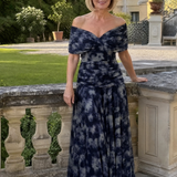 Calen | Off Shoulder Flow Midi Jurk