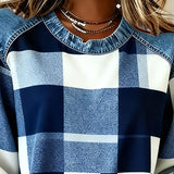 Trui met Ruit Patchwork en Contrastkleur