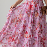 Nori | Halter Neck Rimpel Bodice Bloemen Maxi Jurk