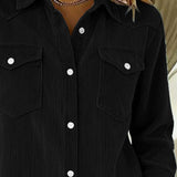 Modieuze Blouse met Revers en Knopen