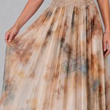 Elavenue | Halter Neck Kant Taille Maxi Jurk