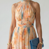 Elin | Zachte Halter Midi Jurk