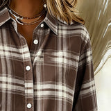 Shirt met Ruitpatroon en Ingesneden Kraag