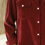 Modieuze Blouse met Revers en Knopen