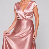 Samouse | Maxidress met Cap Sleeves en Wikkeltop