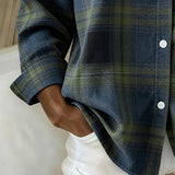Shirt met Ruitpatroon en Ingesneden Kraag