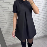 Cora | Elegante Damesjurk met Opstaande Kraag