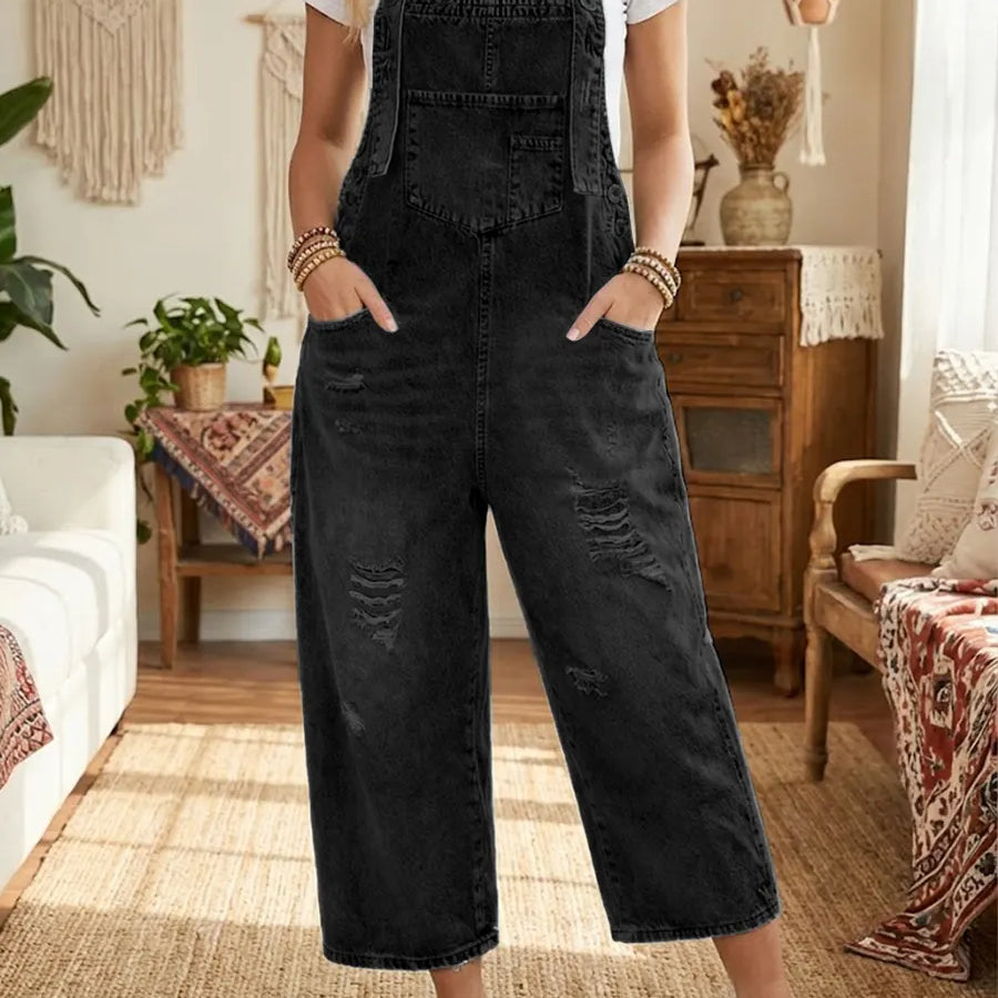Aurevia | Denim Tuinbroek met Vintage Look