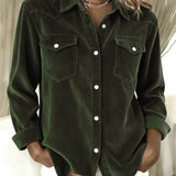Modieuze Blouse met Revers en Knopen