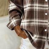 Shirt met Ruitpatroon en Ingesneden Kraag