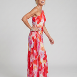 Taya | Midi-jurk met geplooide bodice en één schouder