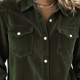 Modieuze Blouse met Revers en Knopen