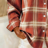 Shirt met Ruitpatroon en Ingesneden Kraag