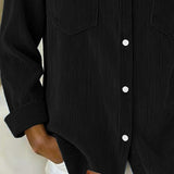 Modieuze Blouse met Revers en Knopen