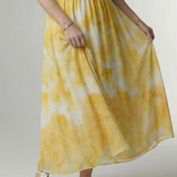 Sylin | Geplooide Halter Midi-jurk