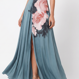 Olympas | Halter Bodice Bloemenrok Maxi Jurk