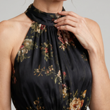 Sior | Bloemen Halter Nek Midi Jurk