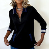 Losse Trui met Revers en Rits