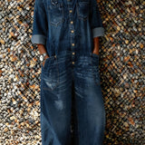 Bo | Denim Overall Jumpsuit met Schouderbanden