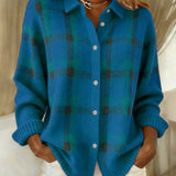Emily – Geruite Gebreide Blouse