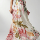 Amiel | Lichte Bloemen Maxi Jurk