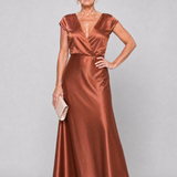 Samouse | Maxidress met Cap Sleeves en Wikkeltop