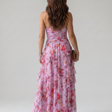 Nori | Halter Neck Rimpel Bodice Bloemen Maxi Jurk